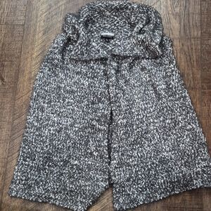 Allison Brittney Soft Charcoal and White Patterned Sweater Vest Size Small